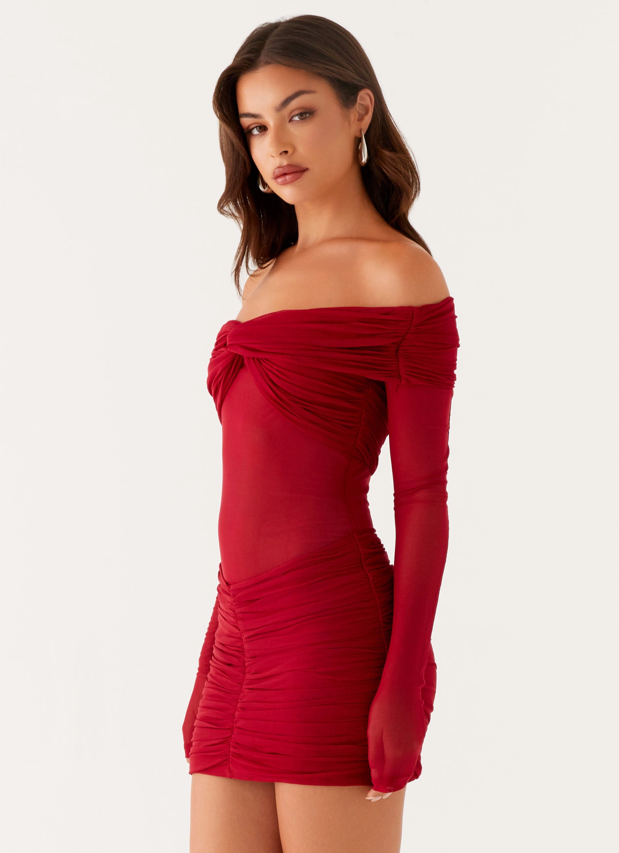 Jules Mini Dress - Raspberry Corduroy texture Smooth Edging