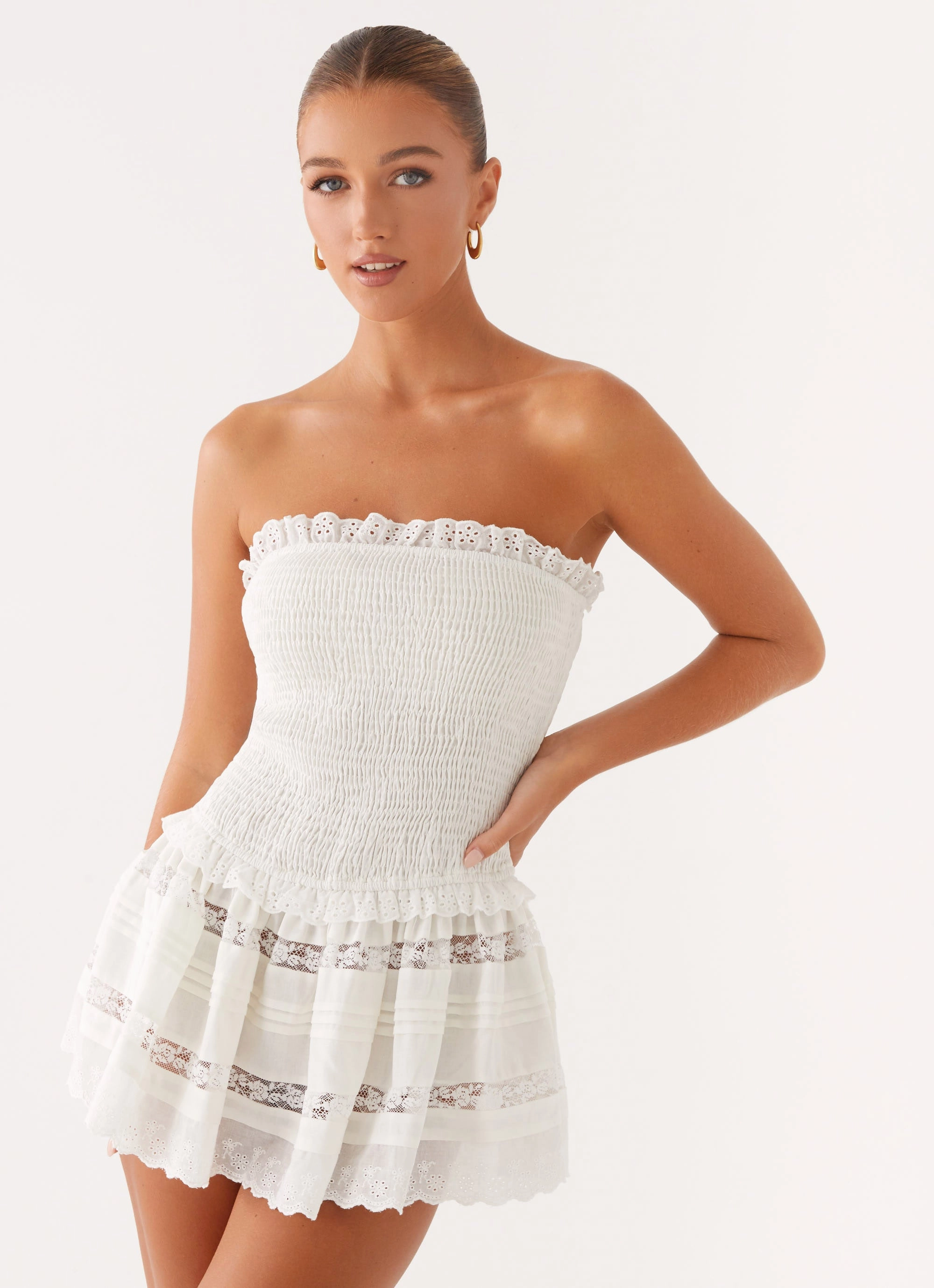 Comfy and Relaxed Kimia Mini Dress - White