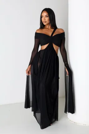 Wrap Me Slow Mesh Maxi Dress Modern Twist