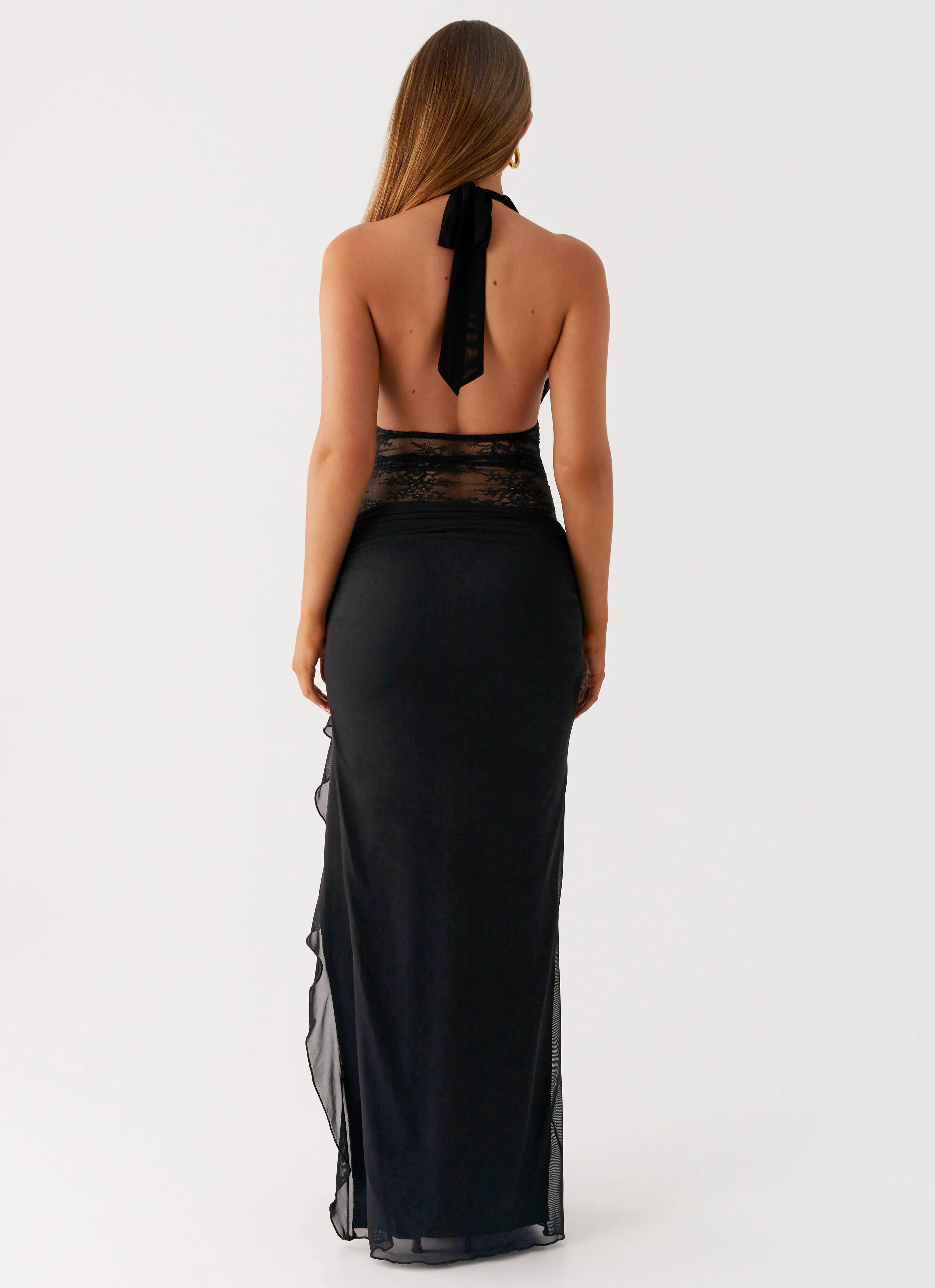 Wrenna Halter Neck Maxi Dress - Black ReversibleStyle