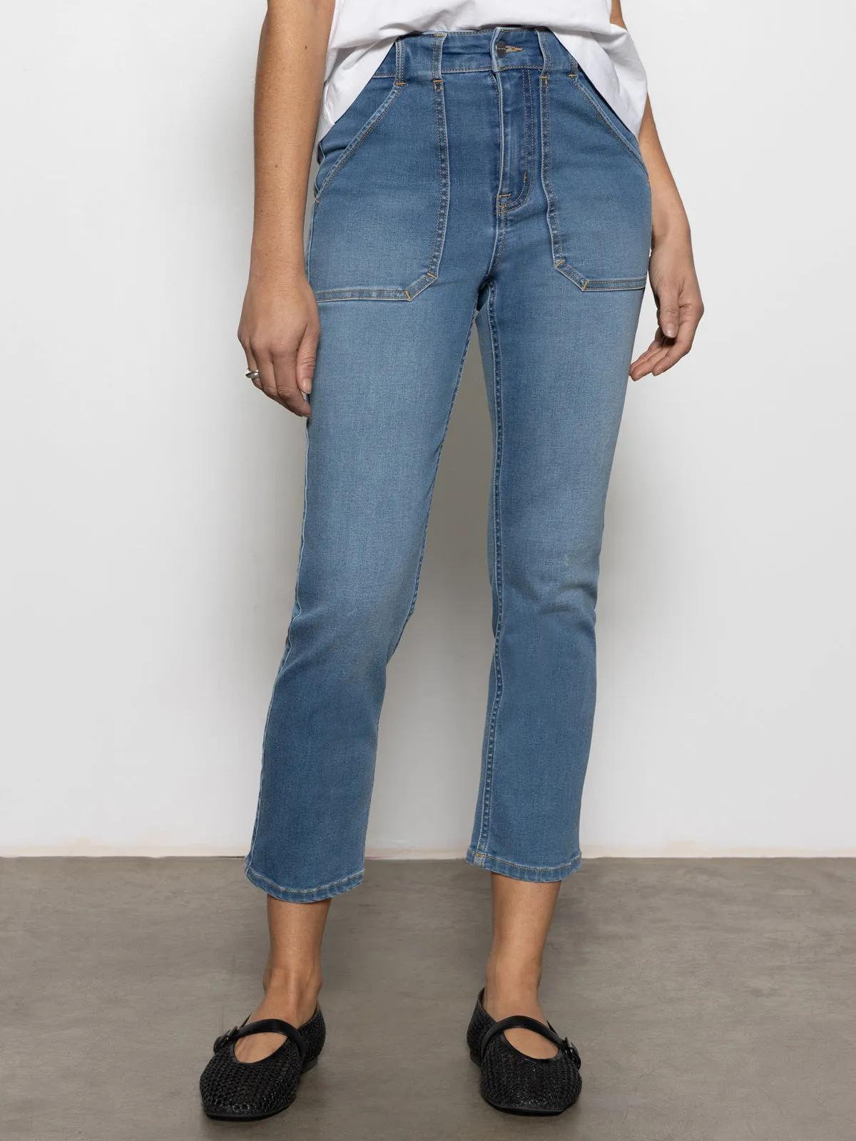 Sculpted Hayden Standard Rise Straight Crop Pants Best In Show Abrasion resistant No Gap Waist