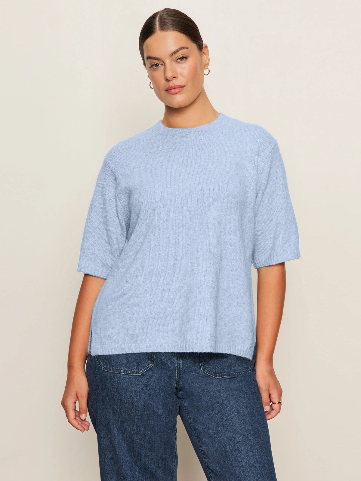 Compact Stitching Perfect Sweater Tee Blue Powder Extended Sizing