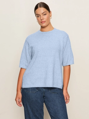 Compact Stitching Perfect Sweater Tee Blue Powder Extended Sizing