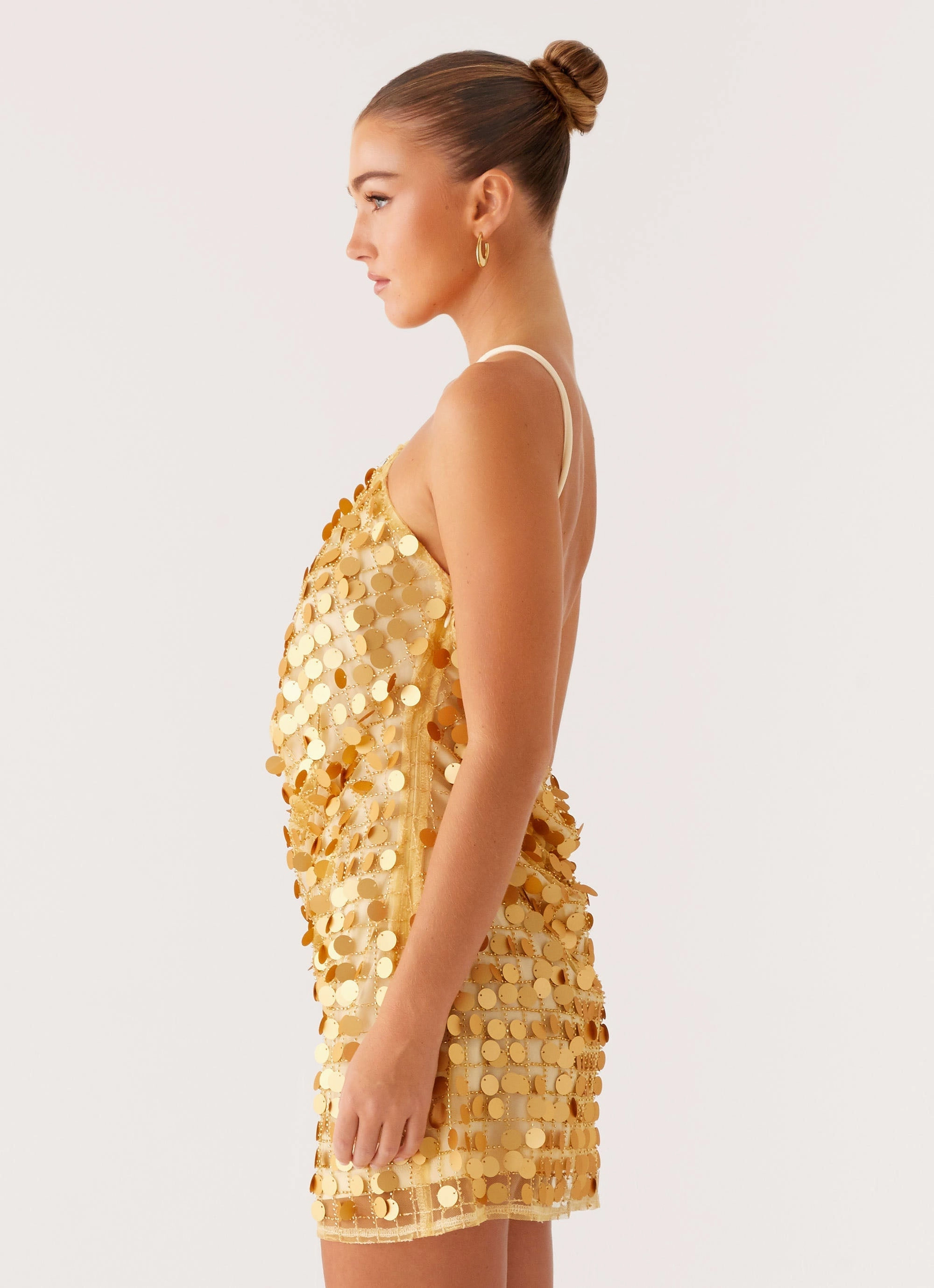 Xander Sequin Mini Dress - Gold Street Vibe Calm Mood