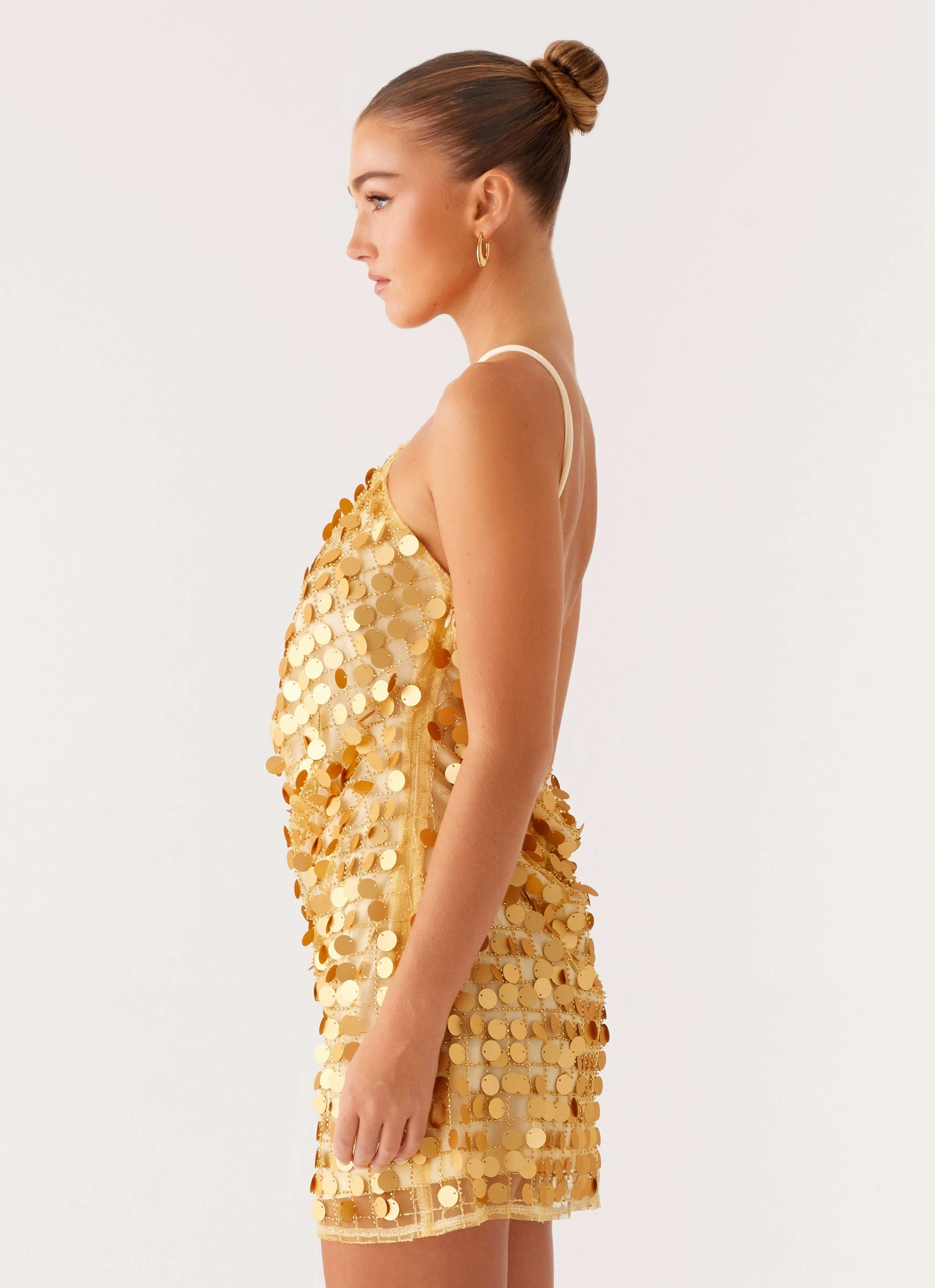 Comfortable Layer Baby-Shower Xander Sequin Mini Dress - Gold