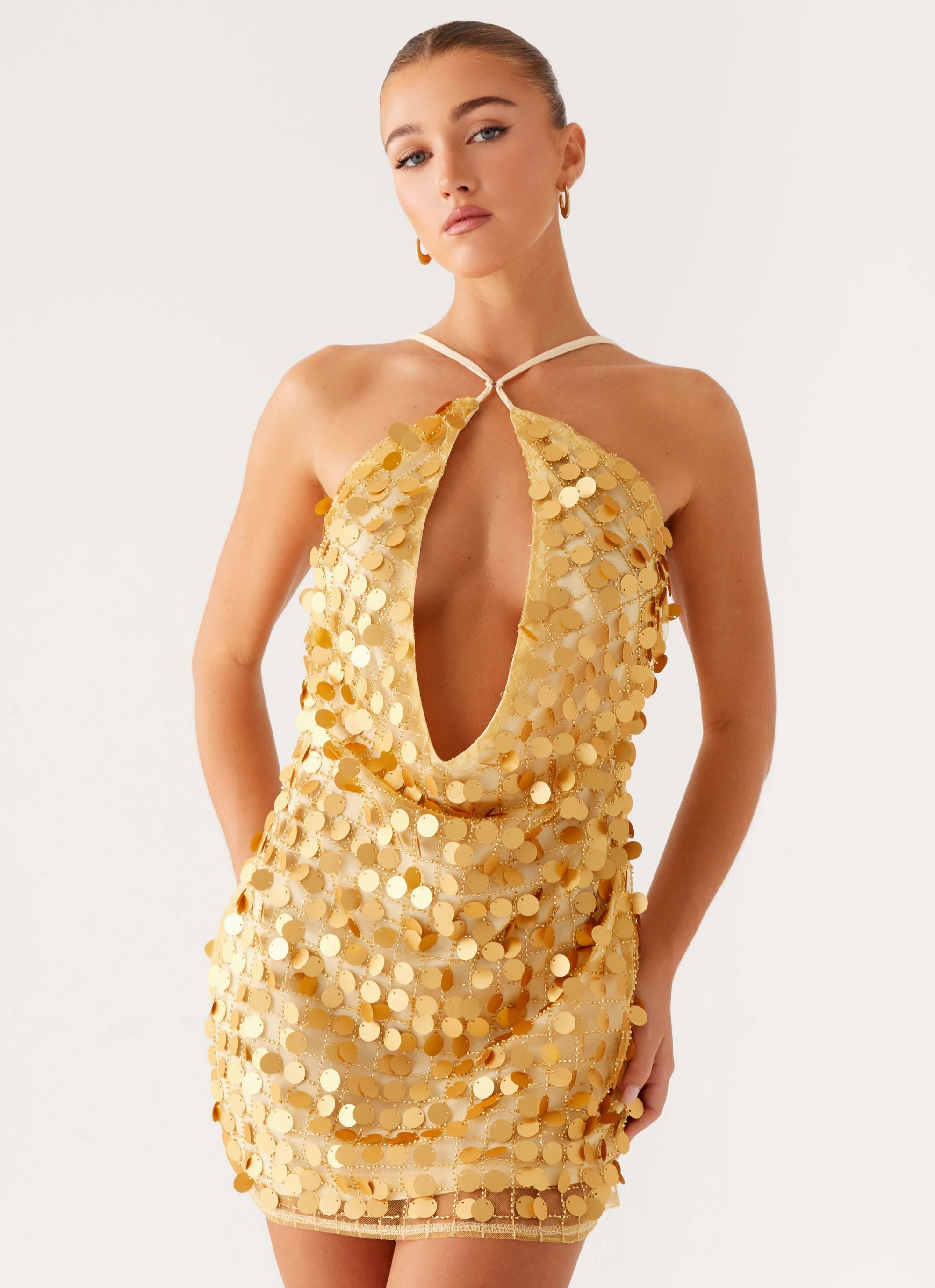Xander Sequin Mini Dress - Gold Weekend Outfit