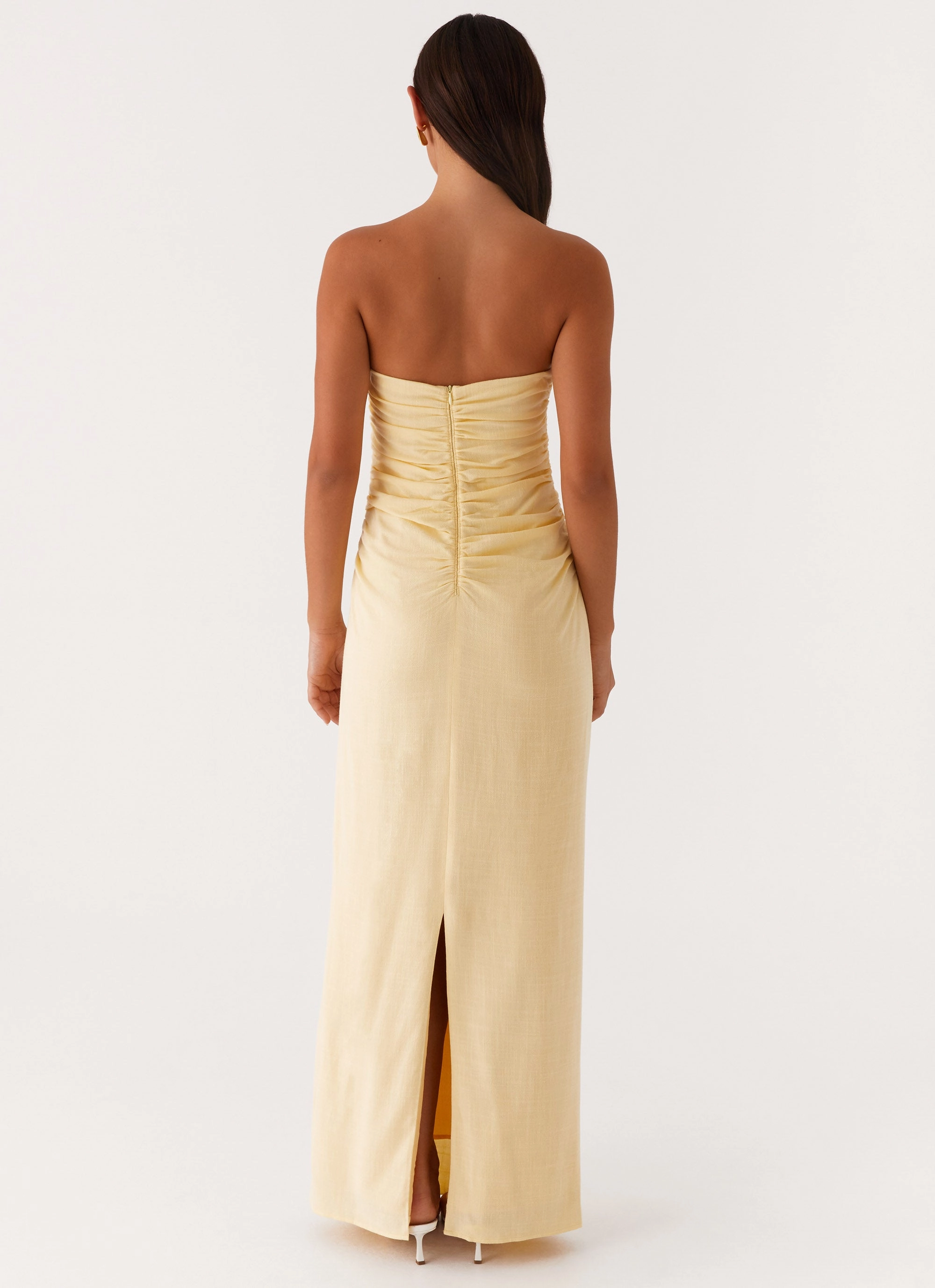 FoldablePackaging Theater-Night Xena Gathered Maxi Dress - Yellow