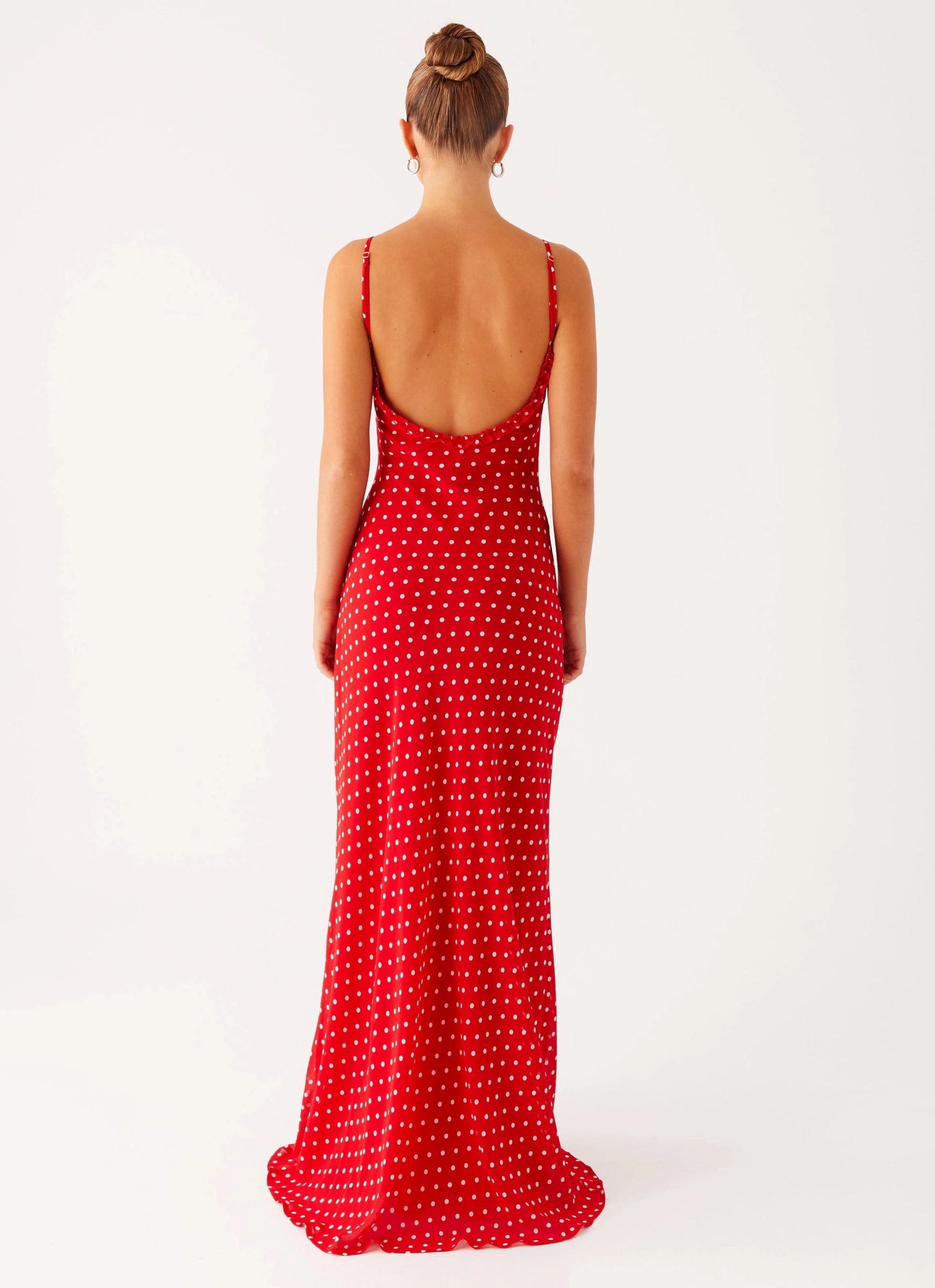 Pareo Maxi Dress - Red Polka Dot Classic Design Trend Fit