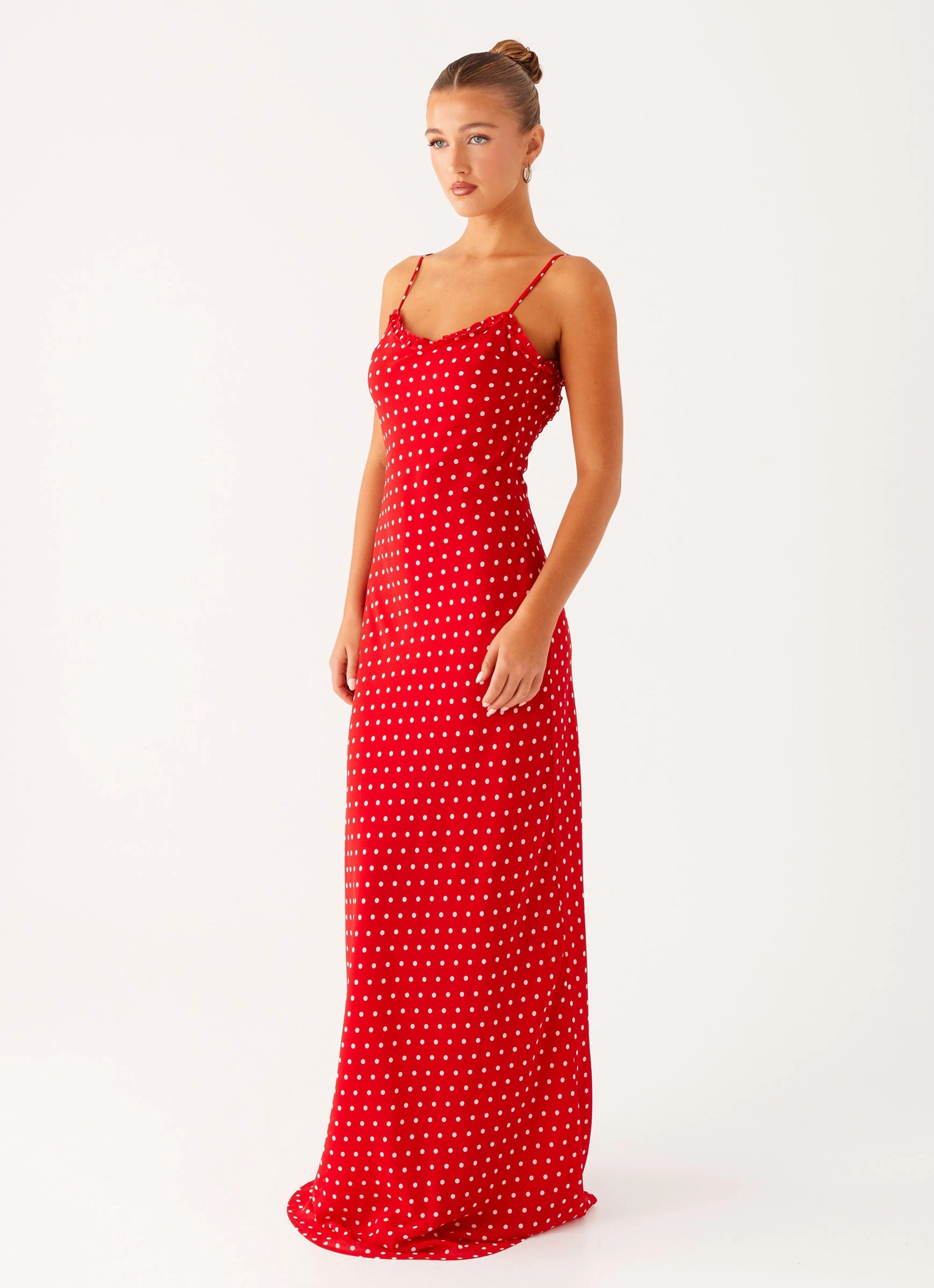 Pareo Maxi Dress - Red Polka Dot Breathable Feel Timeless Line