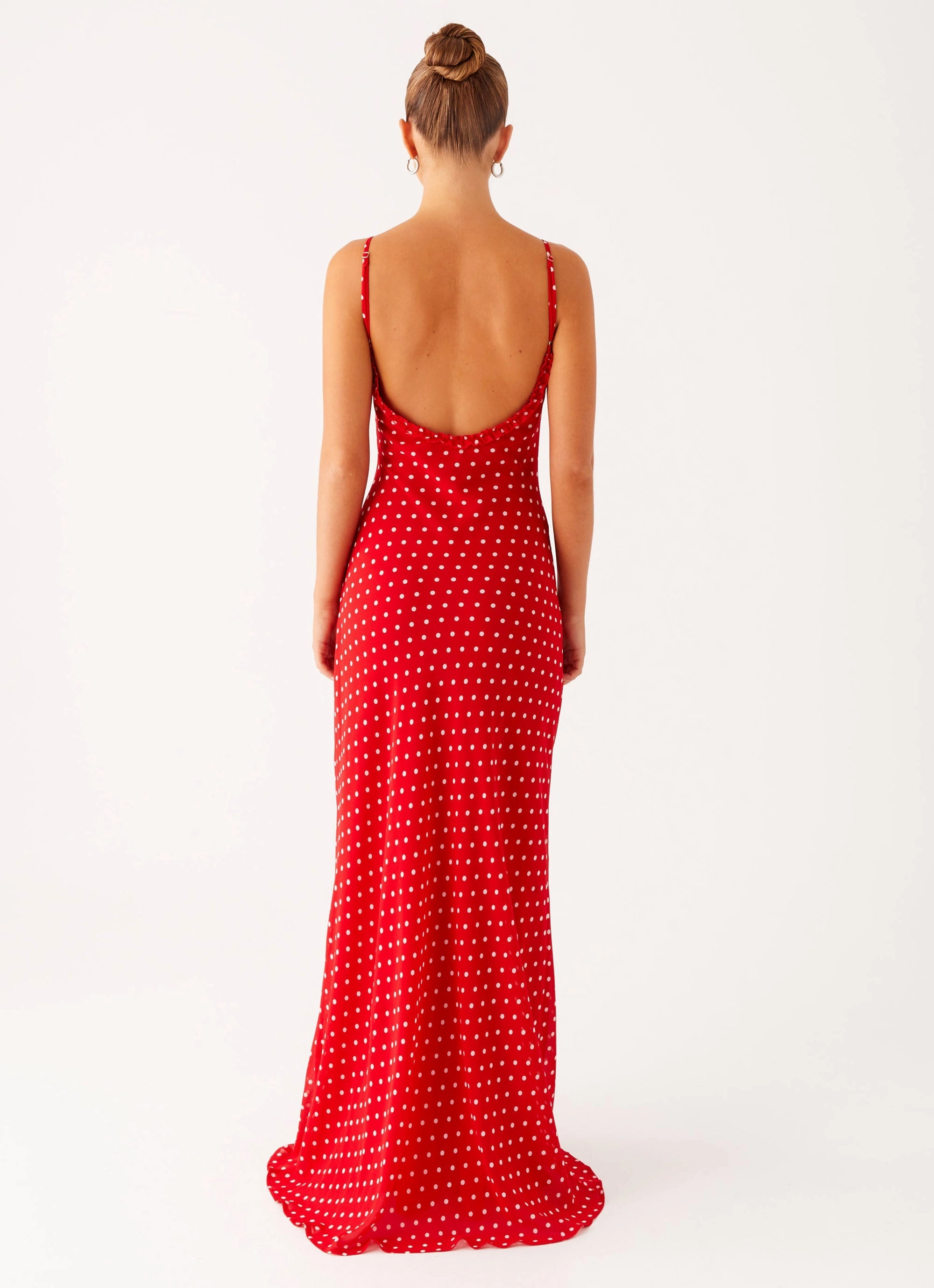 Pareo Maxi Dress - Red Polka Dot Stream Cut Chill Vibes