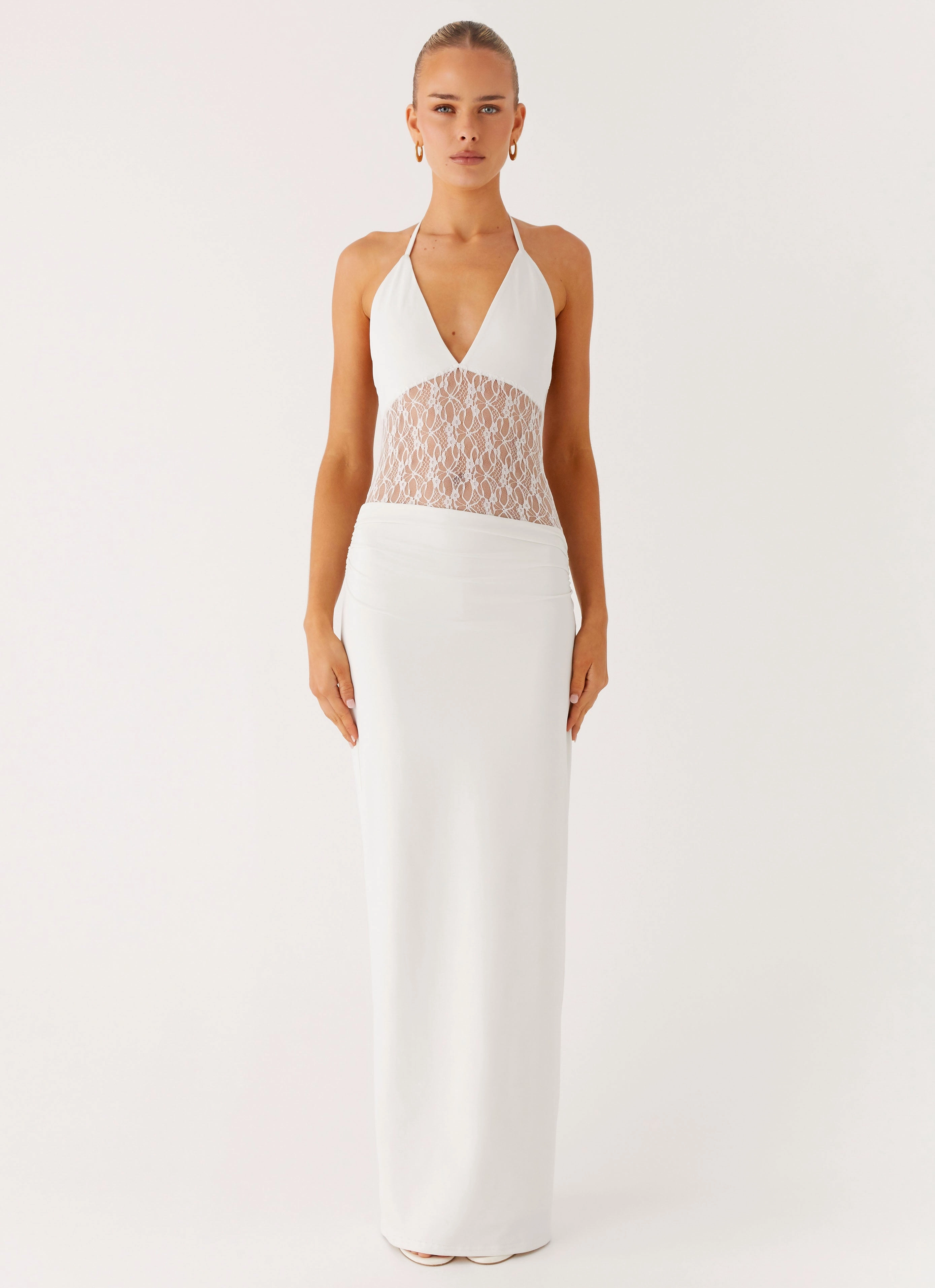 Enchant Lace Maxi Dress - Ivory Cool Comfort Relaxed-fit gown