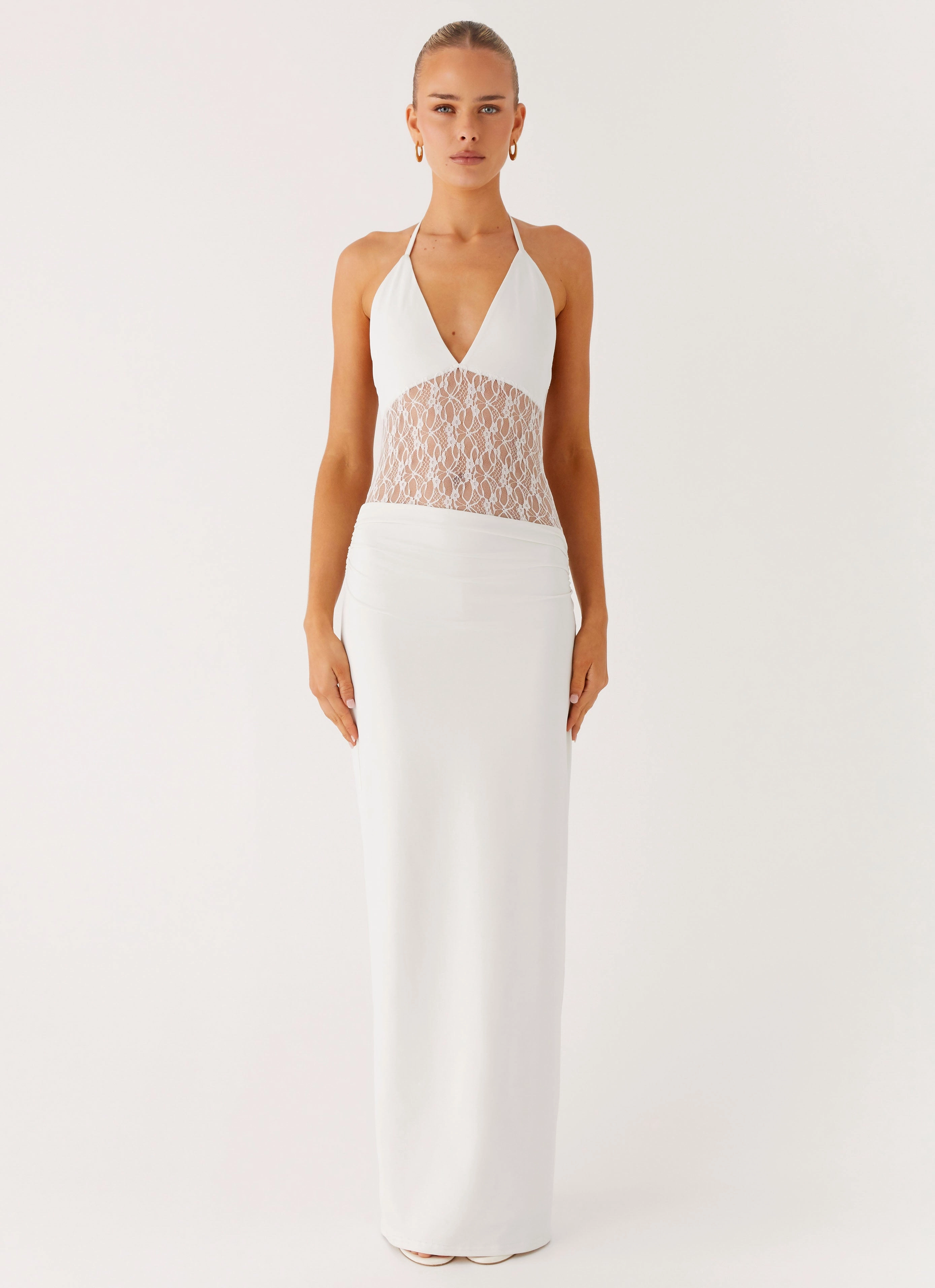 Charming Fit Enchant Lace Maxi Dress - Ivory