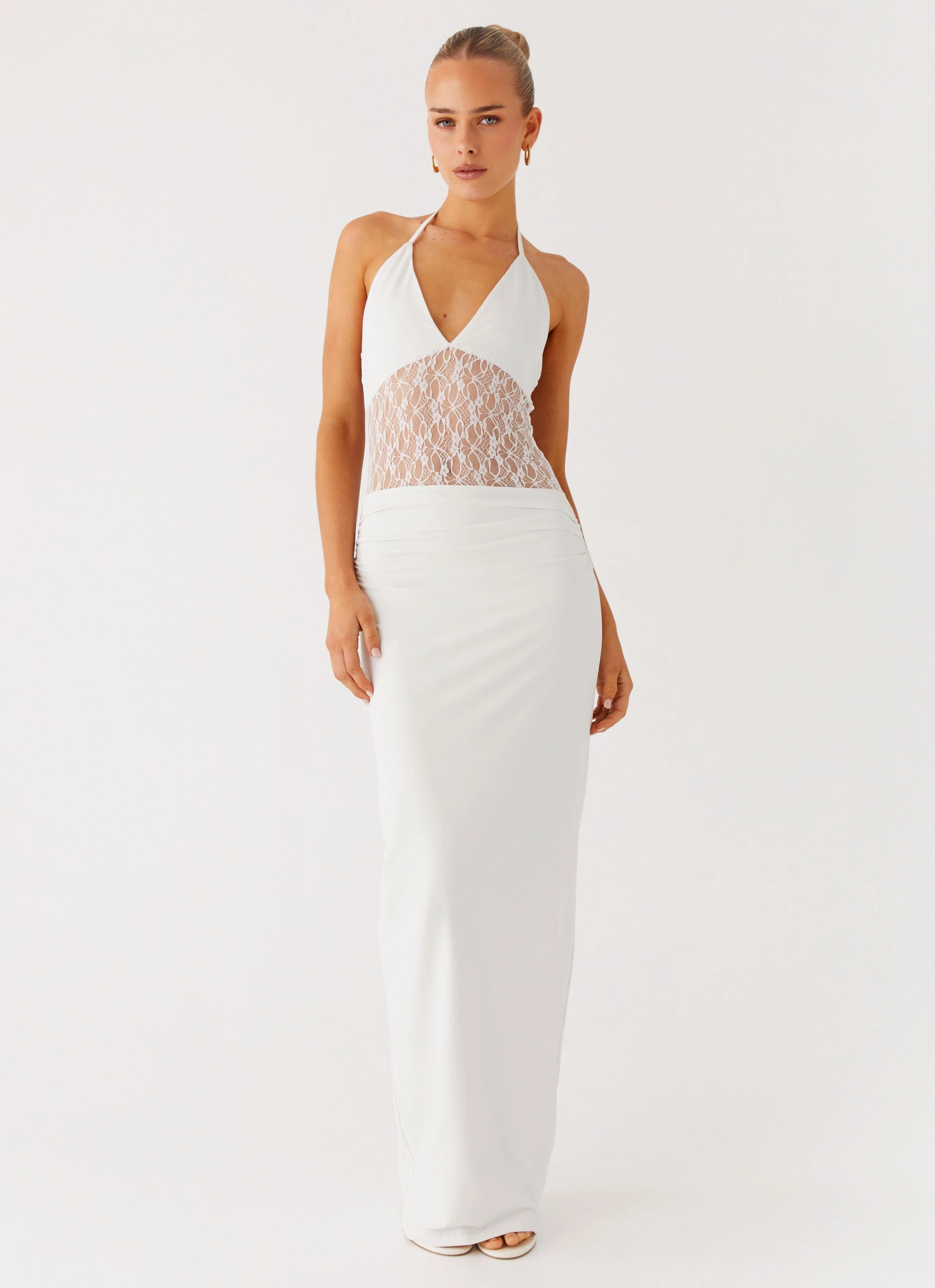 Enchant Lace Maxi Dress - Ivory Artistic Flair Sleek Form