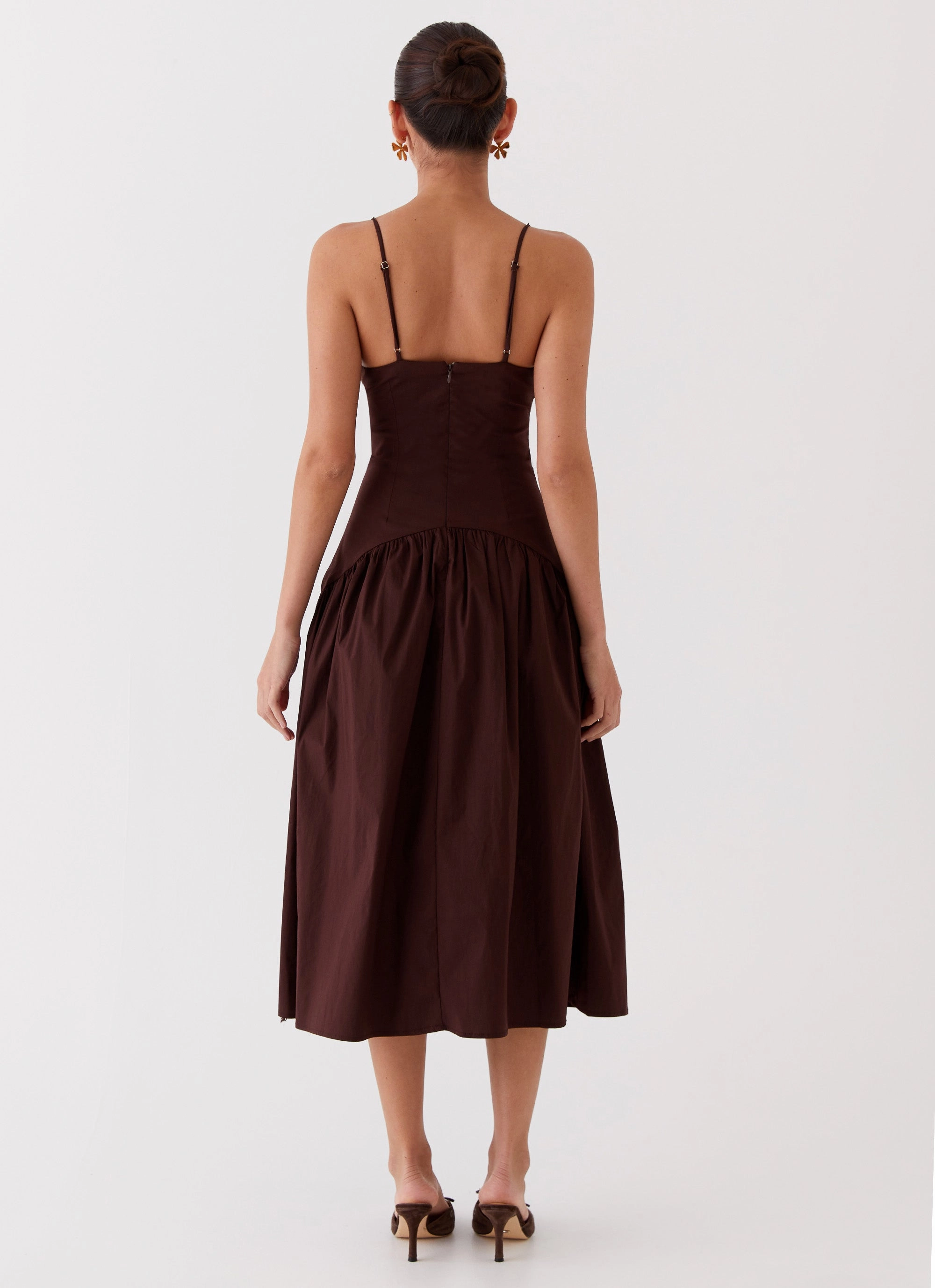 Yvette Corset Midi Dress - Chocolate Minimalist Fit