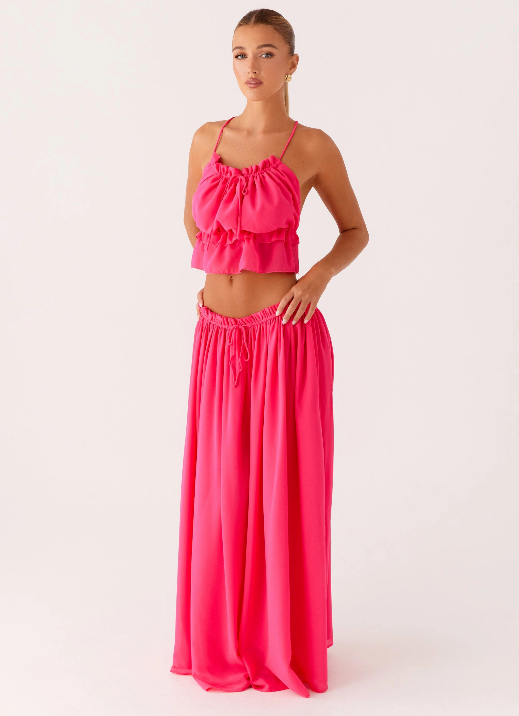 Luxury Trim Simple Comfort Zaya Maxi Skirt - Fuchsia