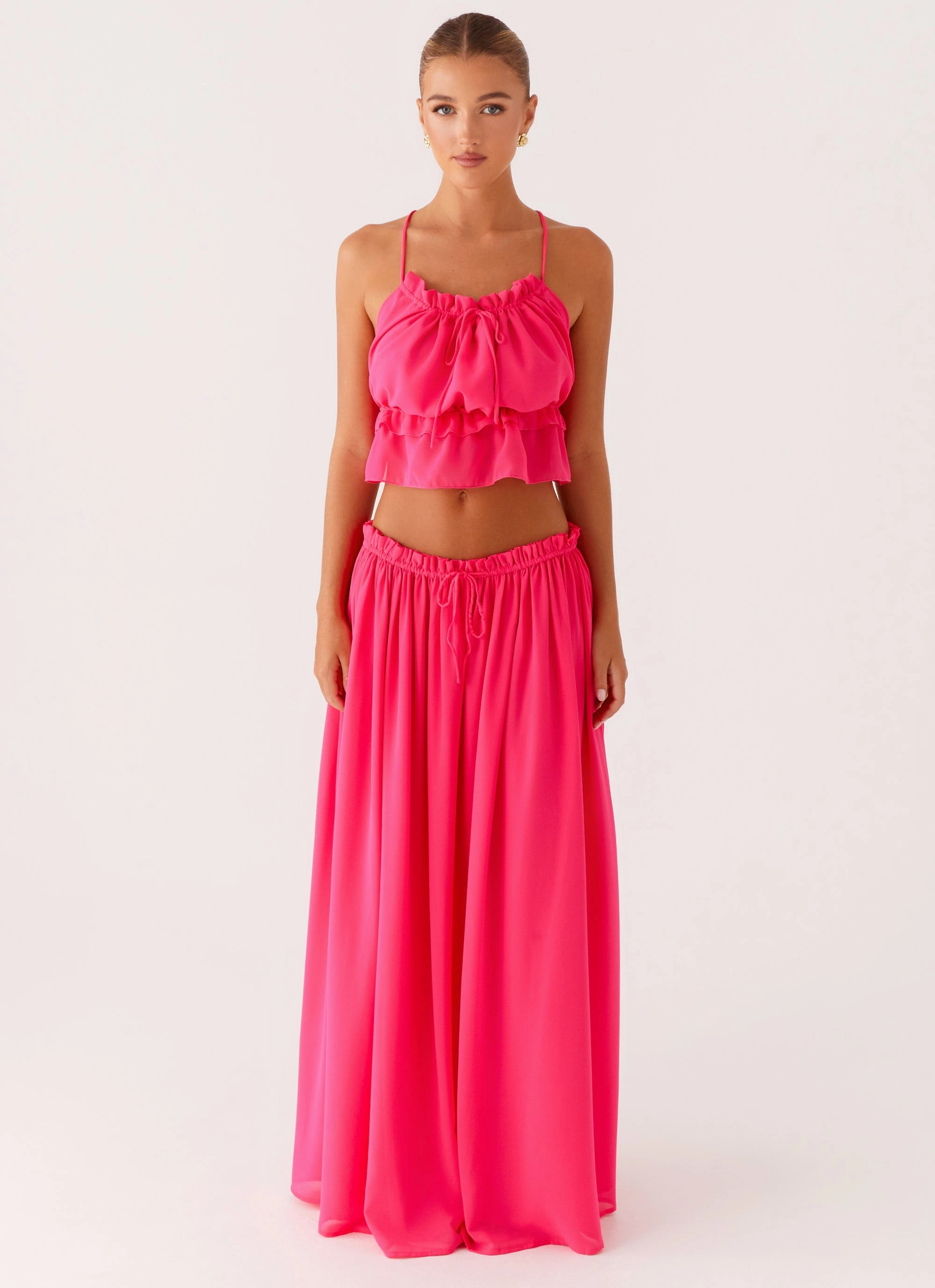 Fashion Mood Easy Layer Zaya Maxi Skirt - Fuchsia