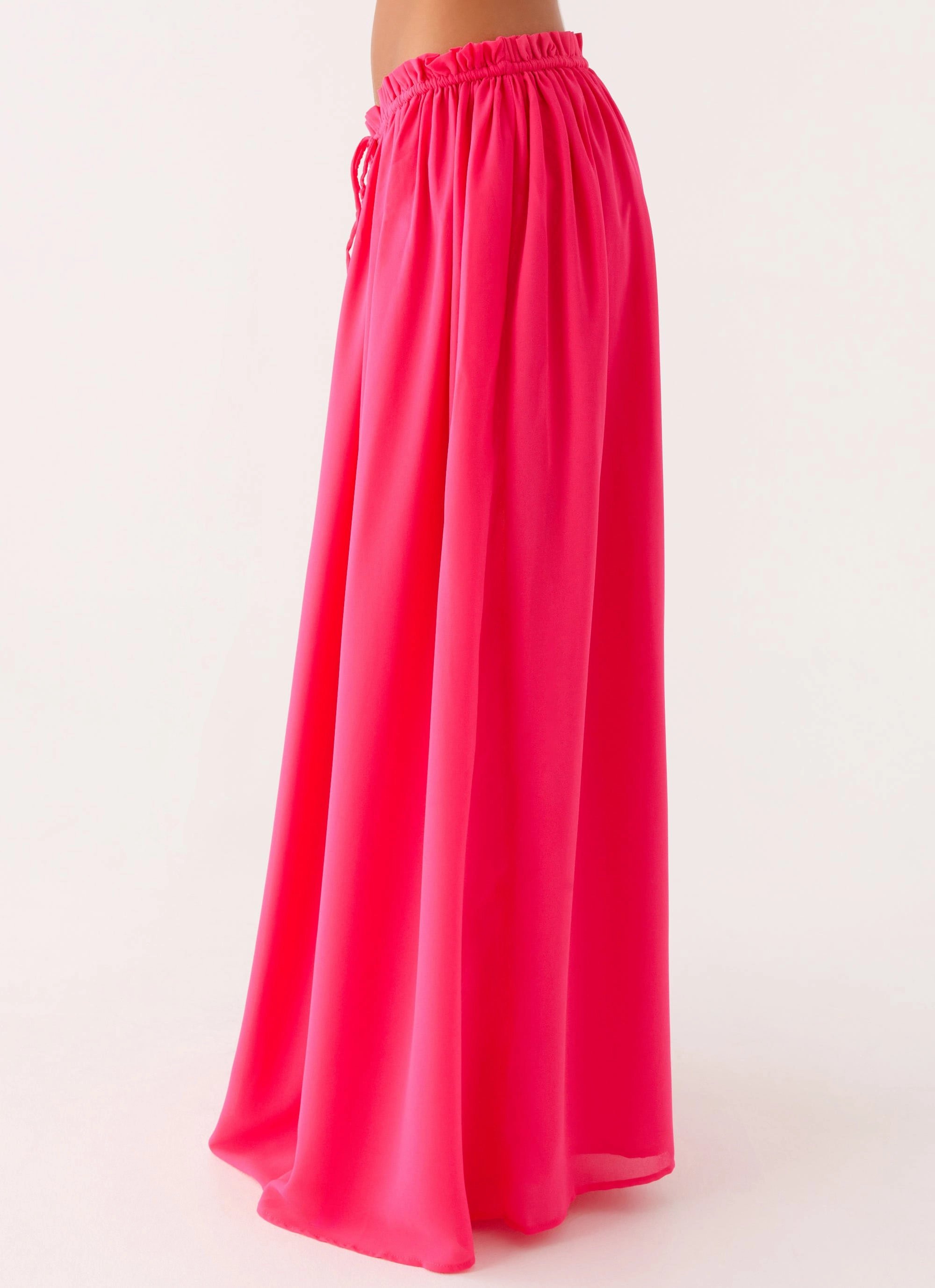 Zaya Maxi Skirt - Fuchsia Mix Texture Effortless Feel
