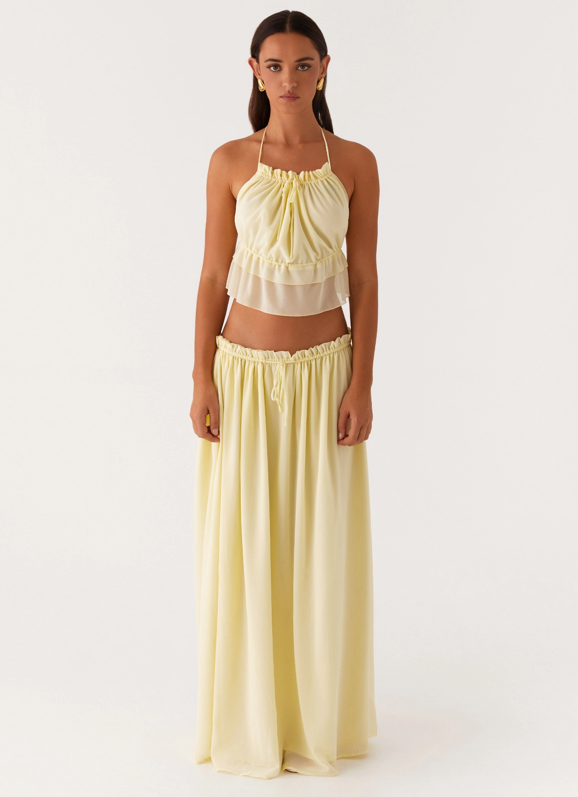 Zaya Maxi Skirt - Yellow All Season Floral Pattern