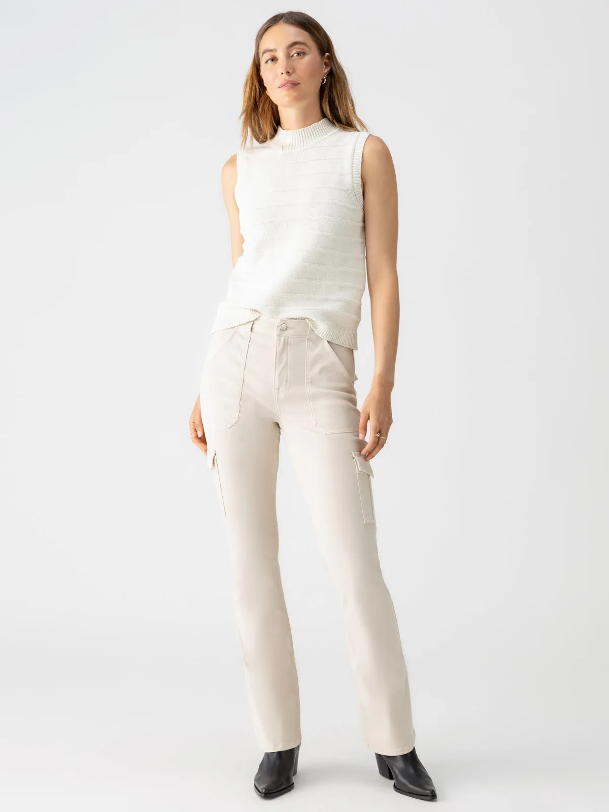 Cozy Feel Polyester fabric Sculpted Hayden Bootcut Standard Rise Pant Toasted Almond