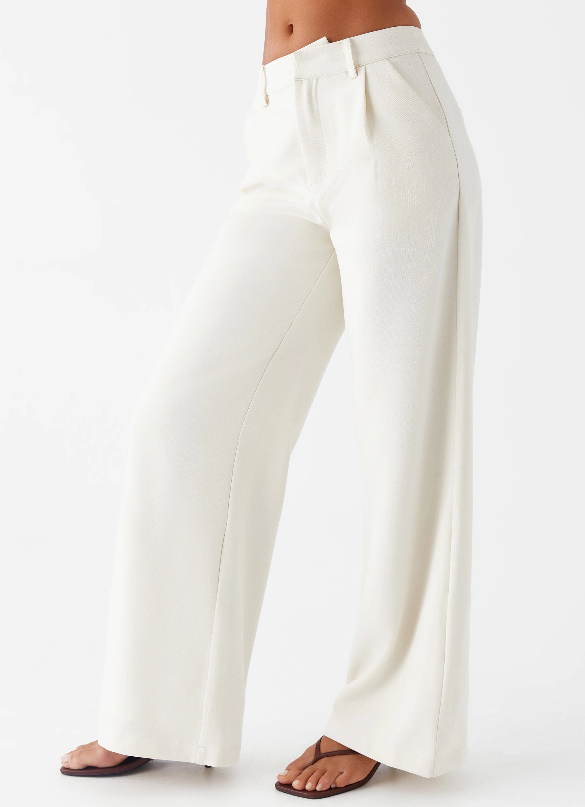 Daily Motion Tailored Fit Leila Suiting Pants - Ivory