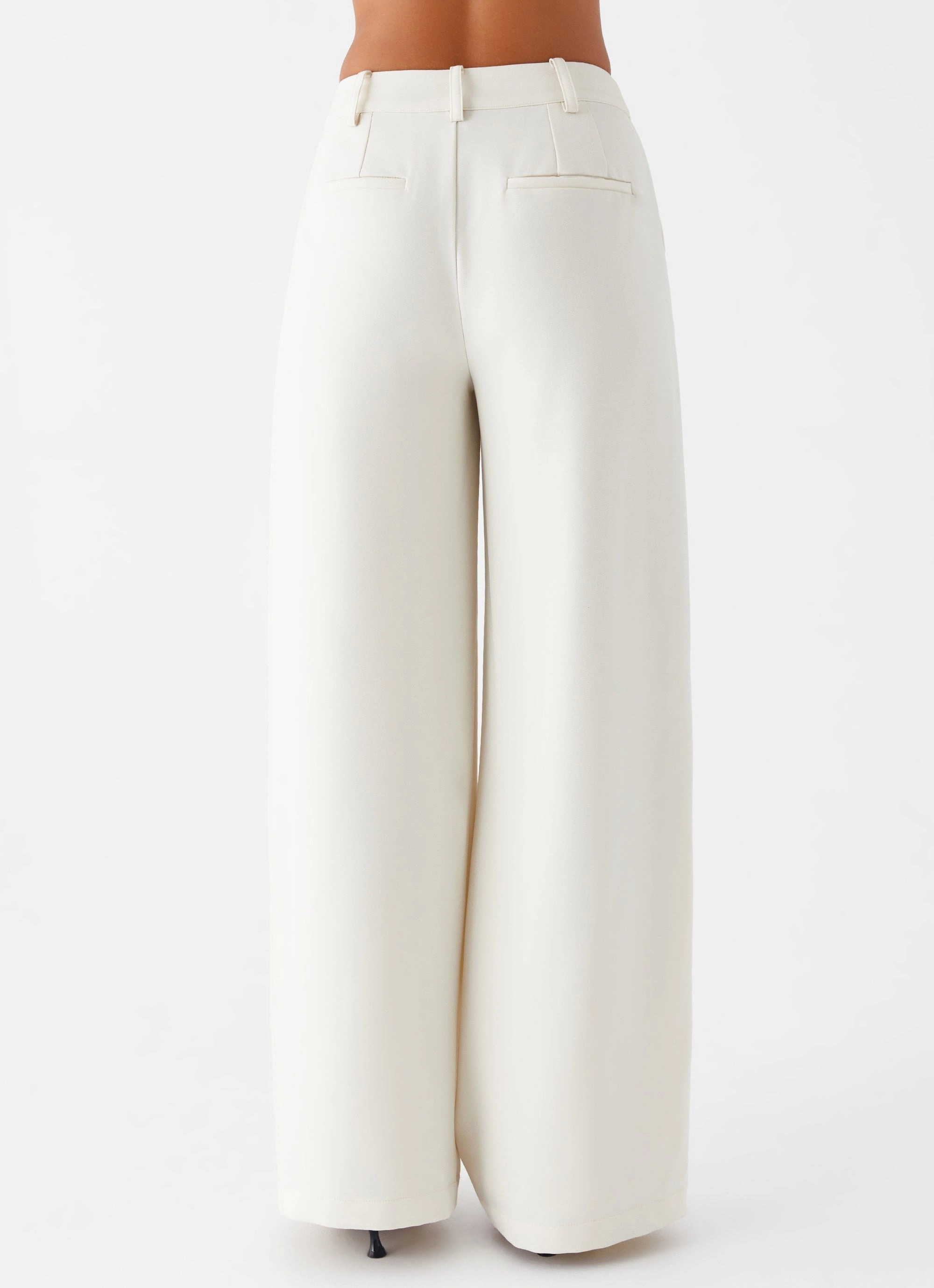 Leila Suiting Pants - Ivory ElasticWaistband