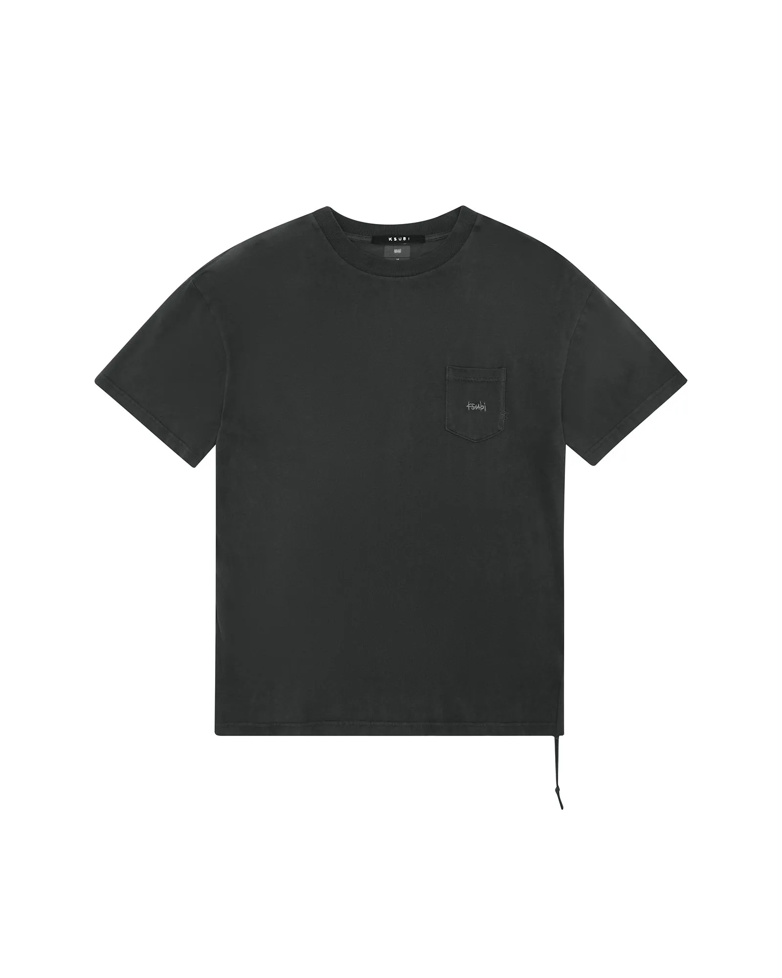 ZeroWaste Pattern Cut EST POCKET SS TEE OLD BLACK Relaxed Look Torsion Support Structure