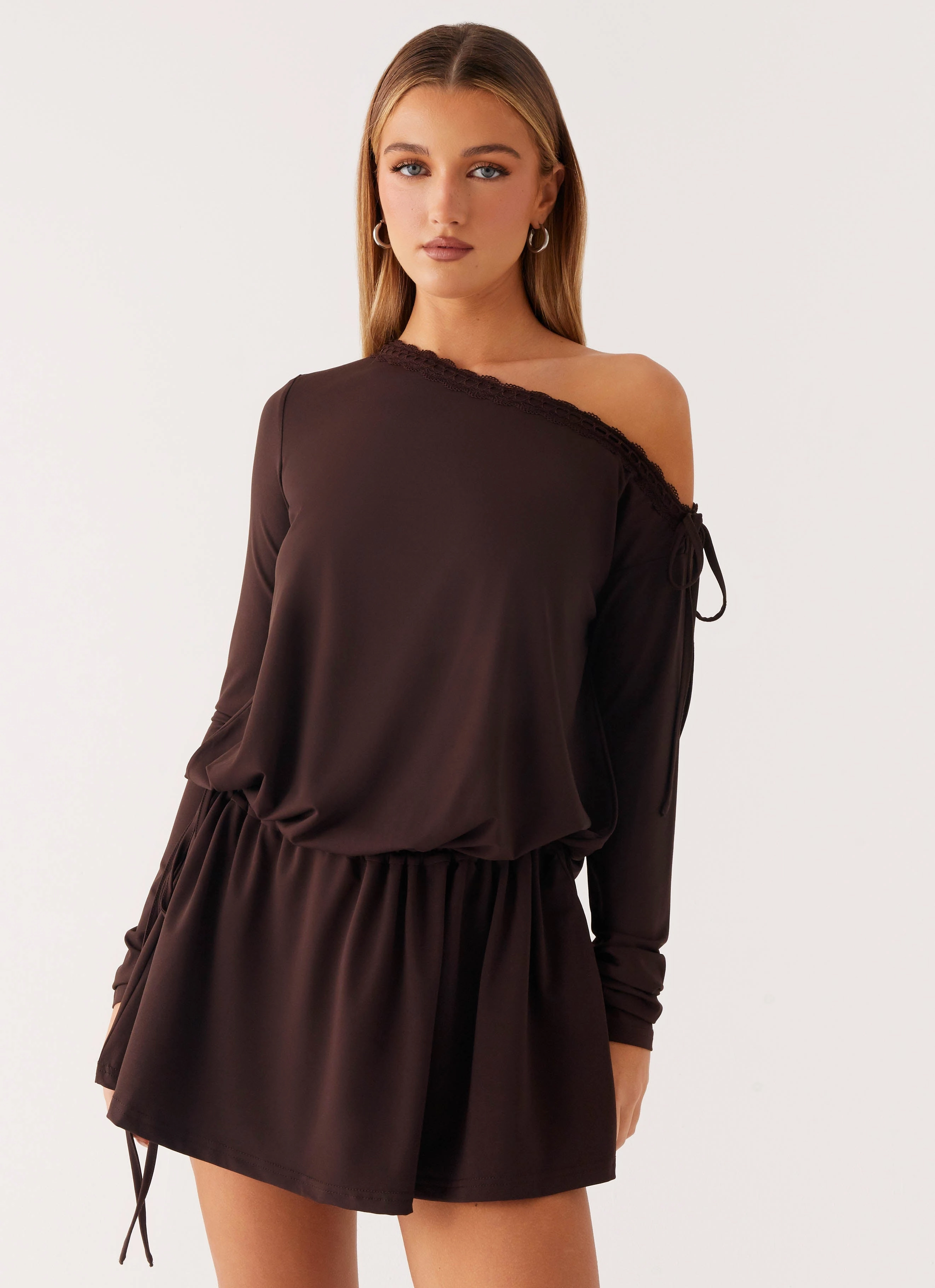 Zinnia Mini Dress - Chocolate Natural Feel Fast Chic