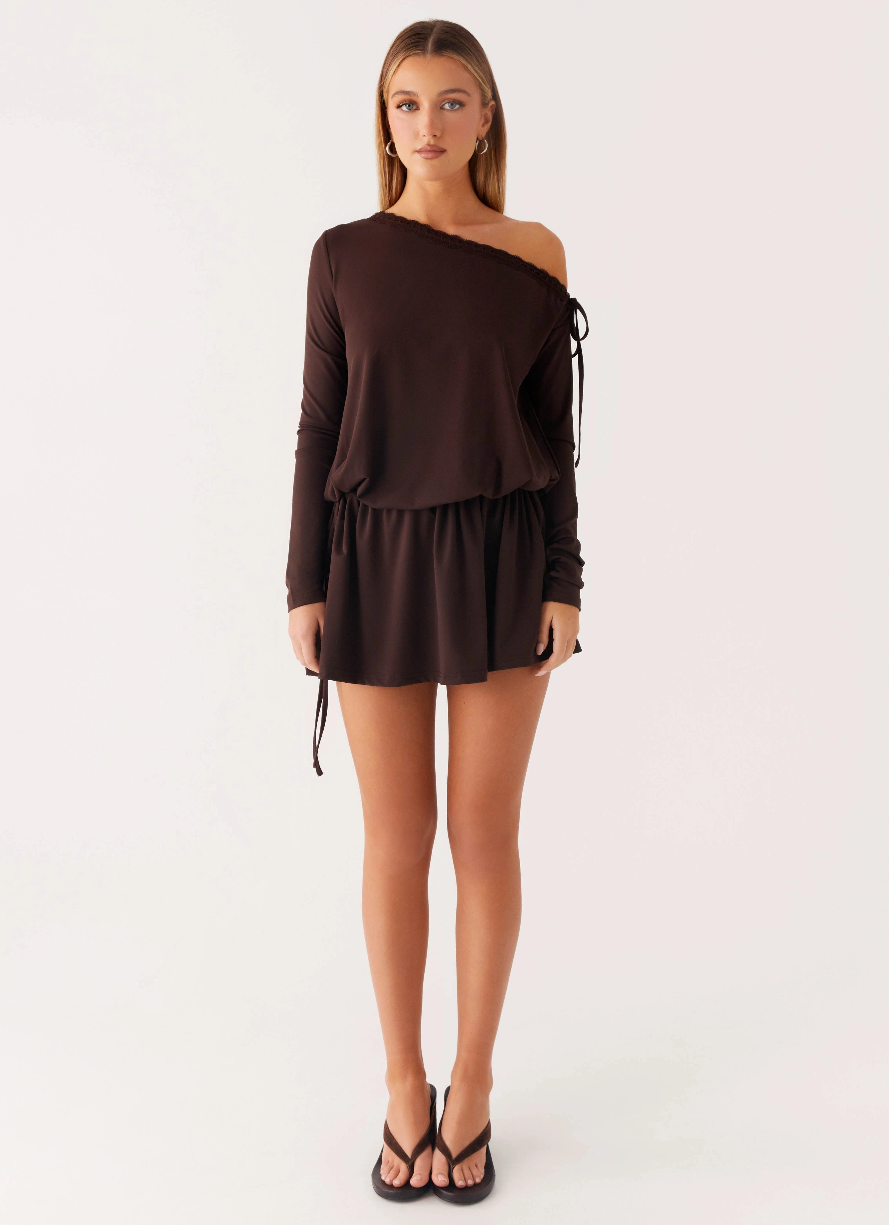 Zinnia Mini Dress - Chocolate Breathable Wearable