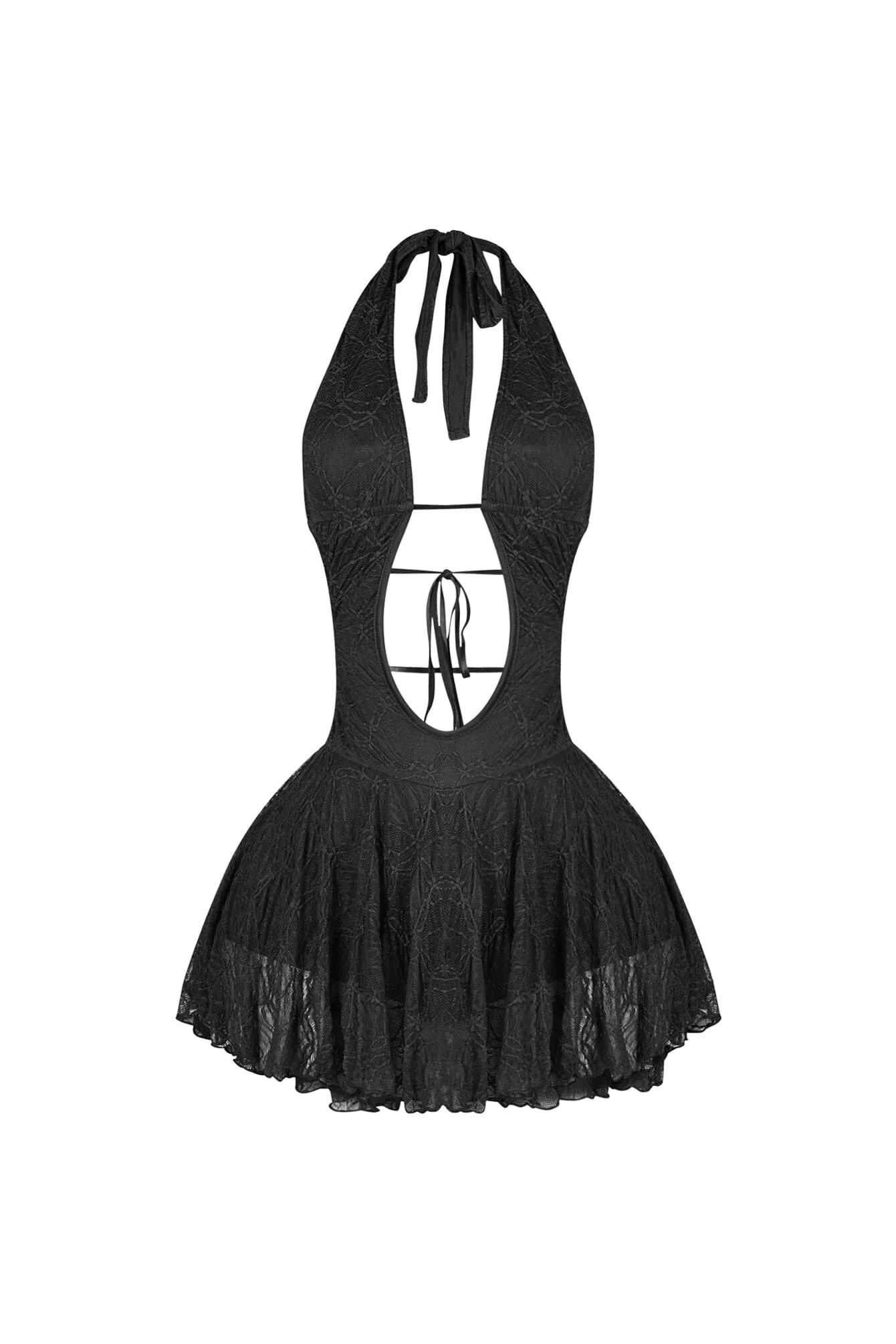 Easy-Storage Zurich Lace Halter Micro Dress